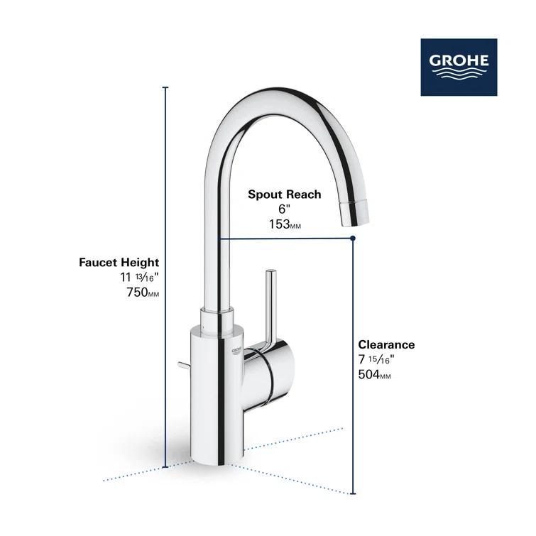 Concetto™ Single Hole Bathroom Faucet with Drain Assembly