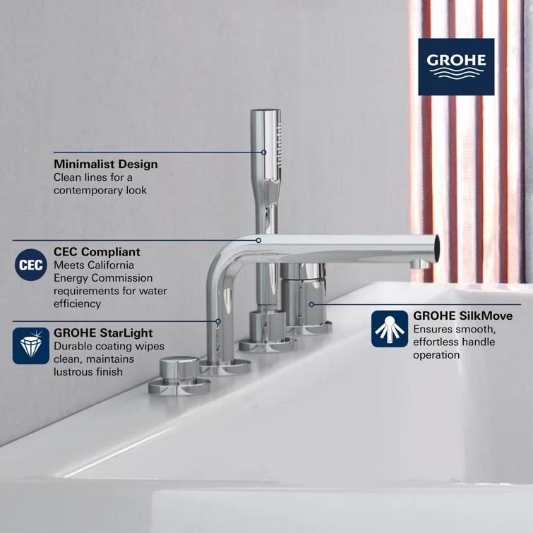 Concetto™ Single Handle Deck Mounted Roman Tub Faucet Trim with Diverter and Handshower