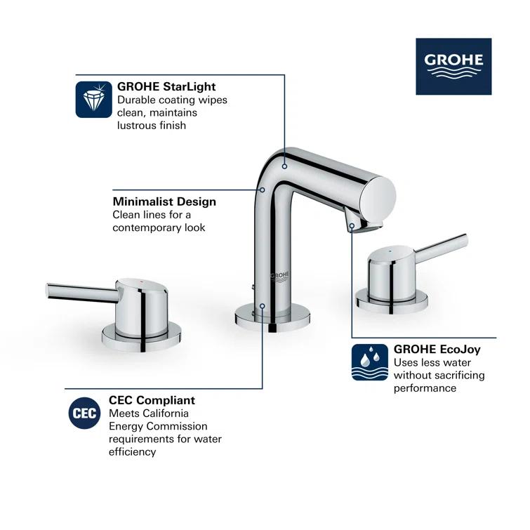 Concetto™ Mid-Arc Widespread Bathroom Faucet with Drain Assembly