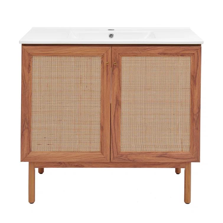 SM-BV663 Classe 36" Freestanding Bathroom Vanity in Golden Oak with Sink Top