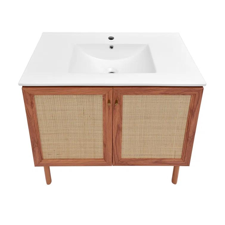 SM-BV663 Classe 36" Freestanding Bathroom Vanity in Golden Oak with Sink Top