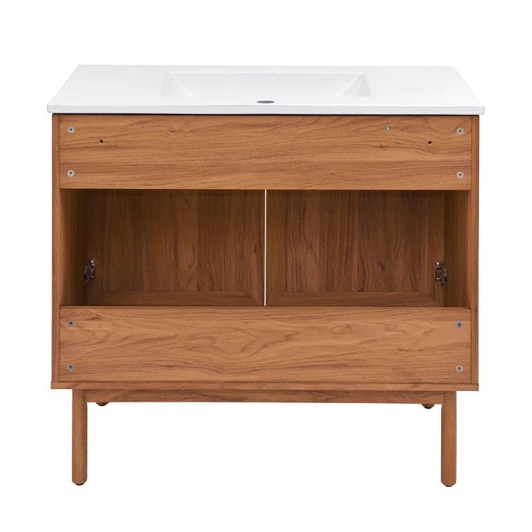 SM-BV663 Classe 36" Freestanding Bathroom Vanity in Golden Oak with Sink Top