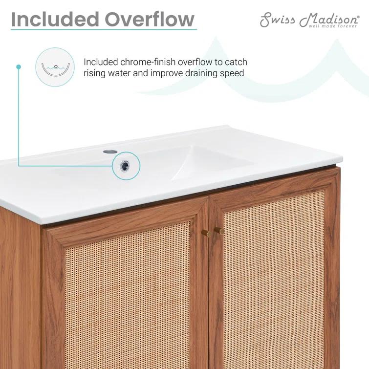 SM-BV663 Classe 36" Freestanding Bathroom Vanity in Golden Oak with Sink Top