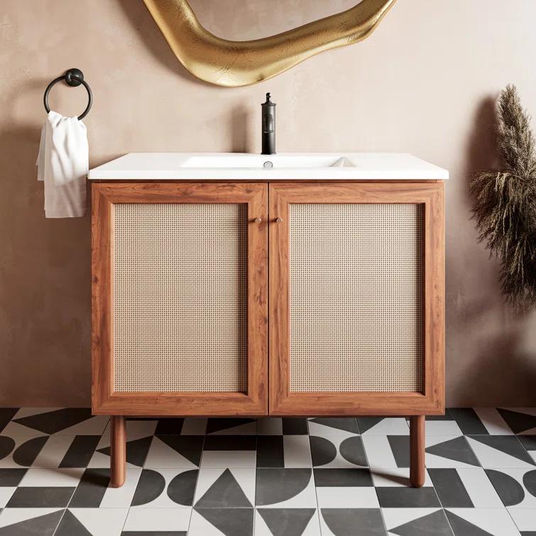 SM-BV663 Classe 36" Freestanding Bathroom Vanity in Golden Oak with Sink Top