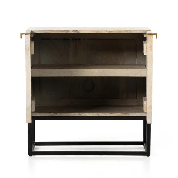 Carved Mango Wood Nightstand (25")