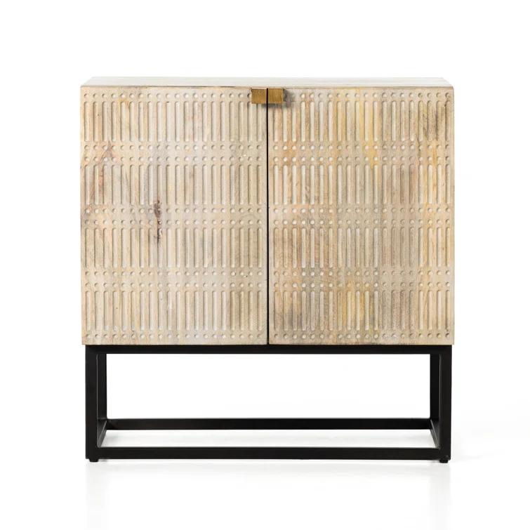 Carved Mango Wood Nightstand (25")