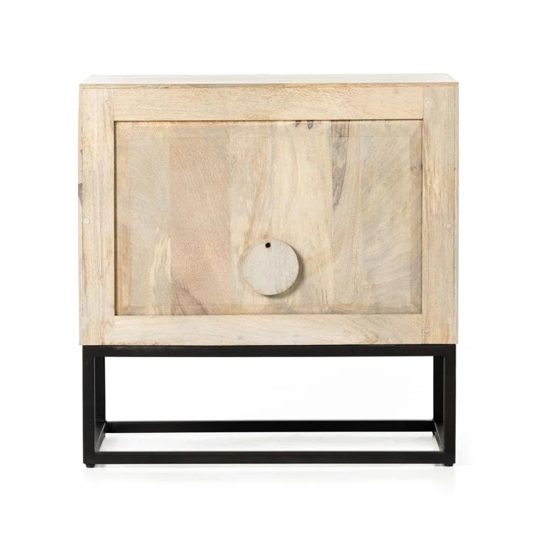 Carved Mango Wood Nightstand (25")