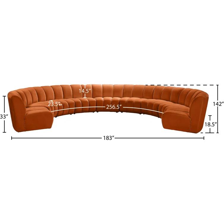Edinger 9 - Piece Velvet Sectional