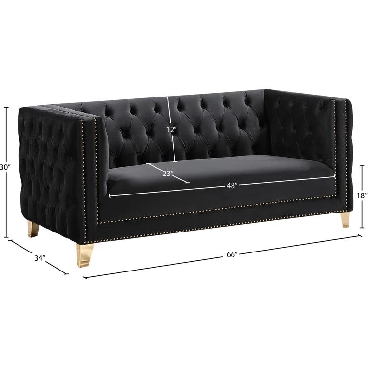 Sickels 66'' Velvet Loveseat