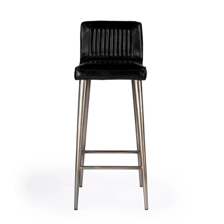 Butler Modern Maxwell Black Leather Bar Stool 4347034