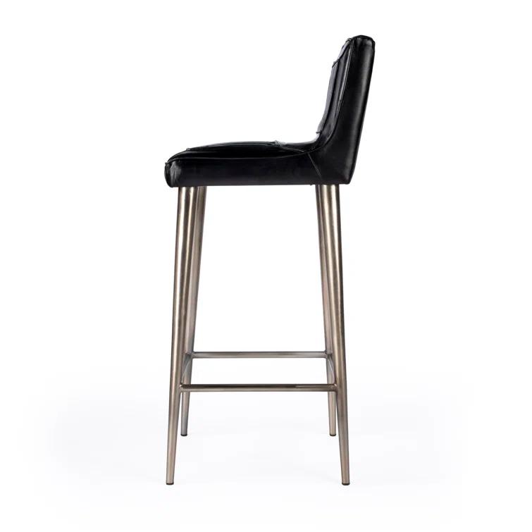 Butler Modern Maxwell Black Leather Bar Stool 4347034