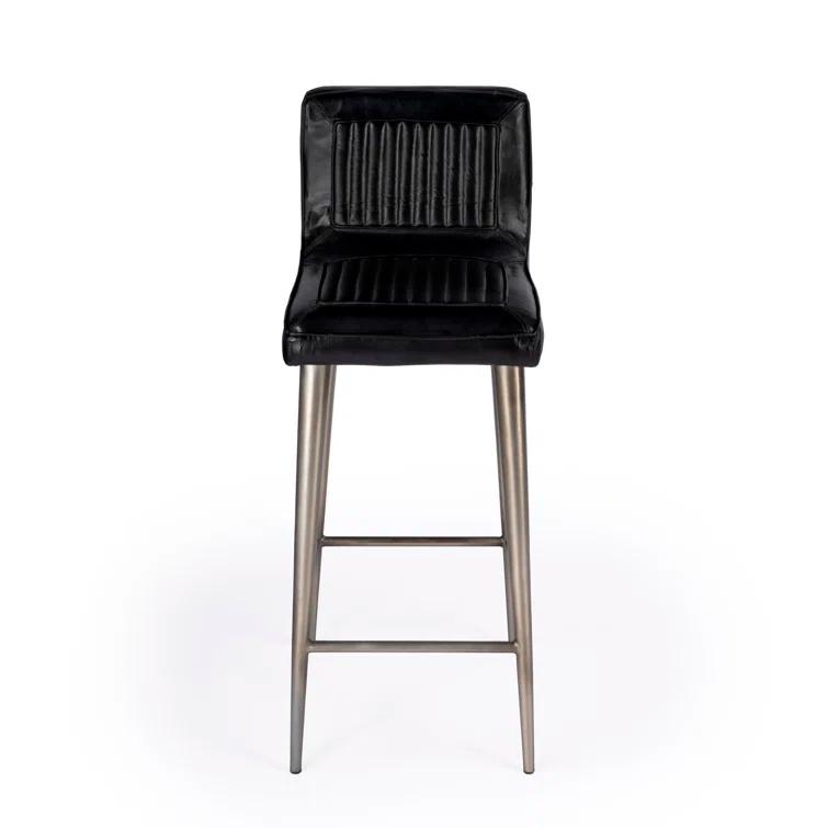 Butler Modern Maxwell Black Leather Bar Stool 4347034