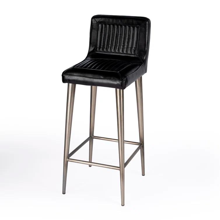 Butler Modern Maxwell Black Leather Bar Stool 4347034