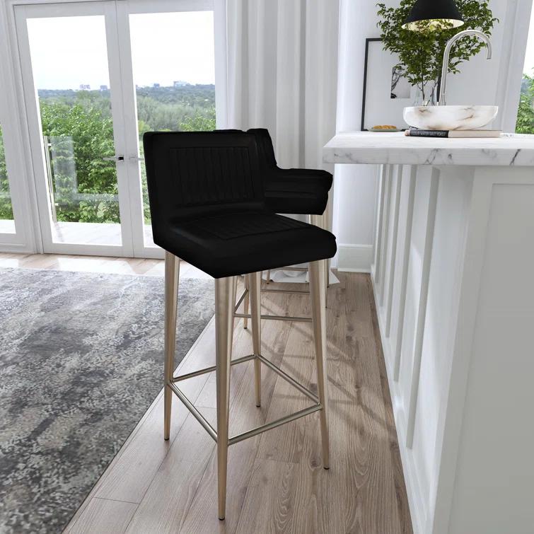Butler Modern Maxwell Black Leather Bar Stool 4347034