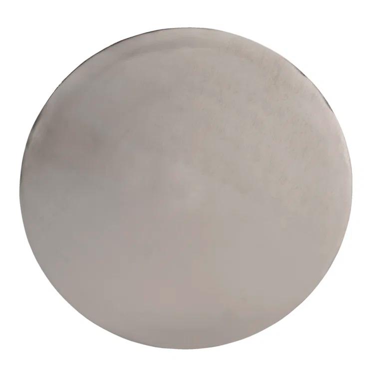 Darien Round Silver Metal Pedestal Side Table