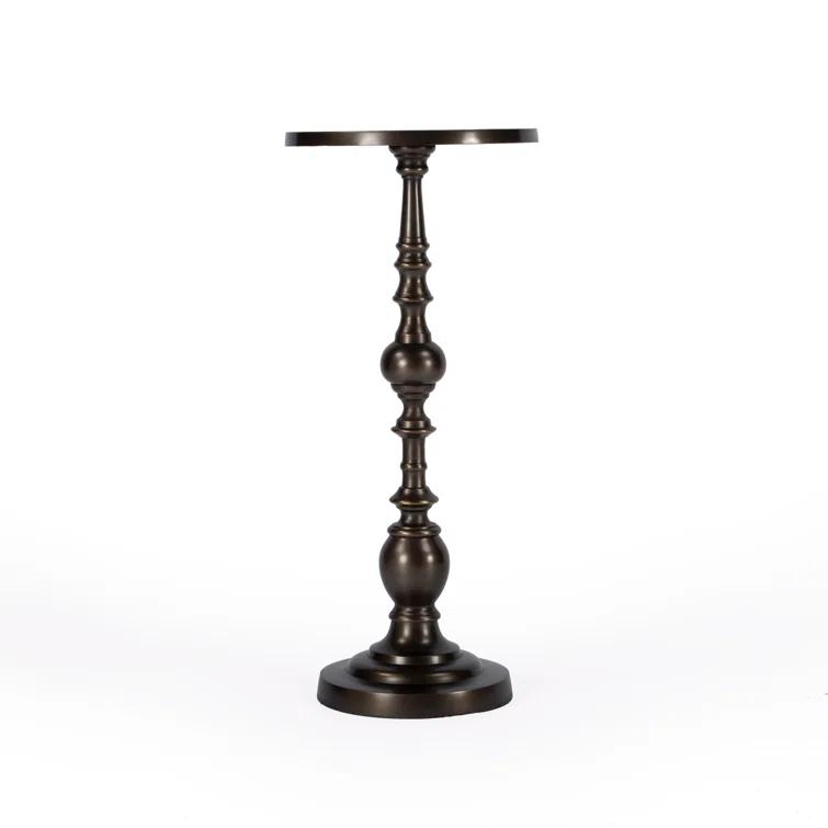 Butler Specialty Darien Round Bronze Aluminum Pedestal End Table