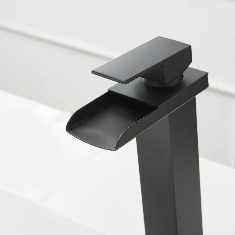 VIBRANTBATH 6009H-Black Vessel Sink Faucet Single-handle Bathroom Faucet with Drain Assembly