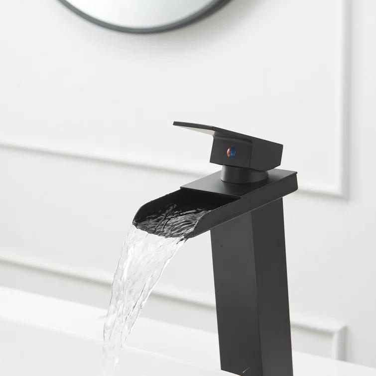 VIBRANTBATH 6009H-Black Vessel Sink Faucet Single-handle Bathroom Faucet with Drain Assembly