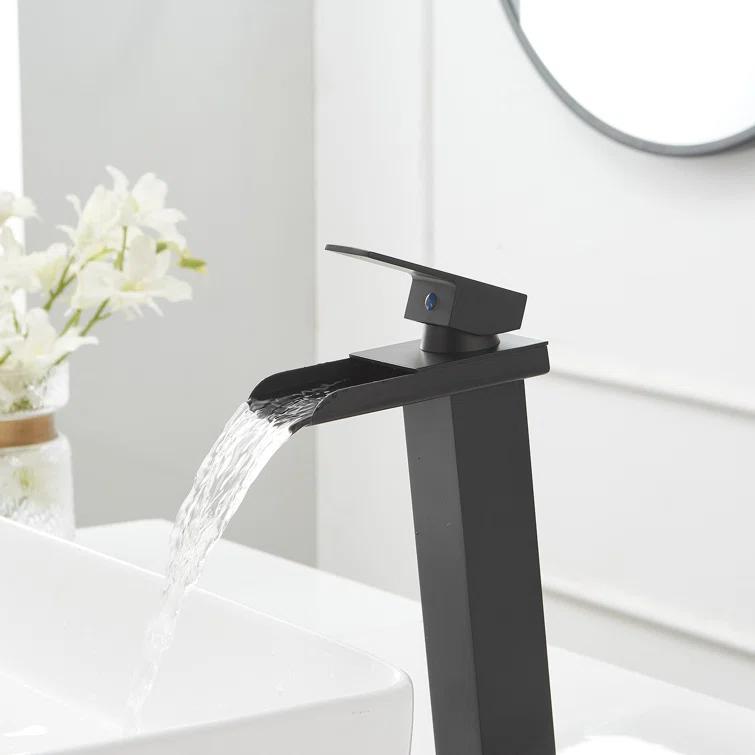 VIBRANTBATH 6009H-Black Vessel Sink Faucet Single-handle Bathroom Faucet with Drain Assembly