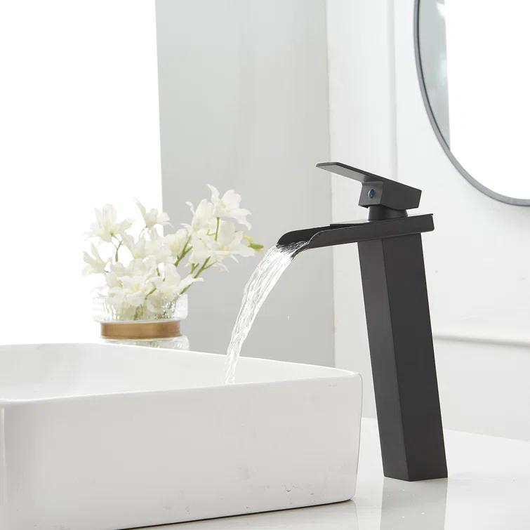 VIBRANTBATH 6009H-Black Vessel Sink Faucet Single-handle Bathroom Faucet with Drain Assembly
