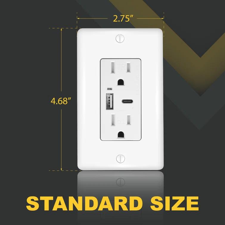 Faith CZ07-WH-02 15 Tamper Resistant Decorator Outlet