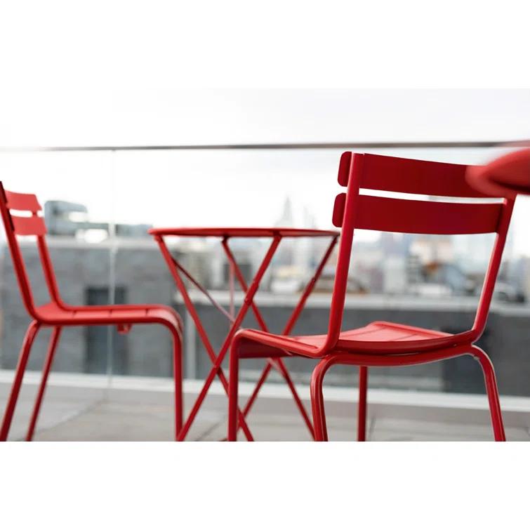 Luxembourg Aluminum/Powder Coated Aluminum Outdoor Stacking Dining Side Chair