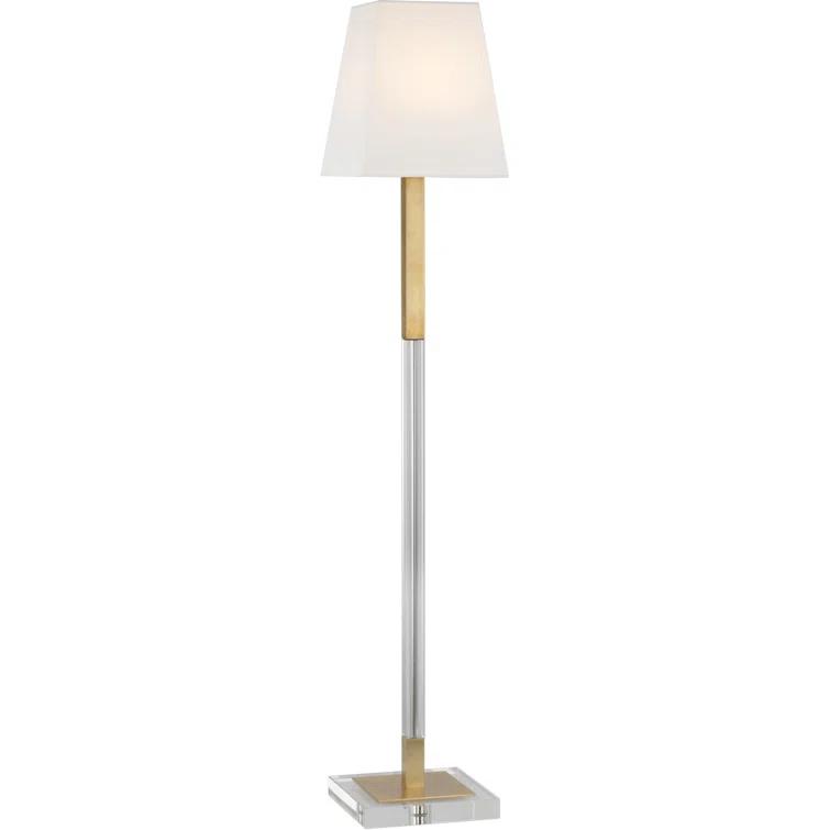 Antique Burnished Brass and Crystal Adjustable Floor Lamp