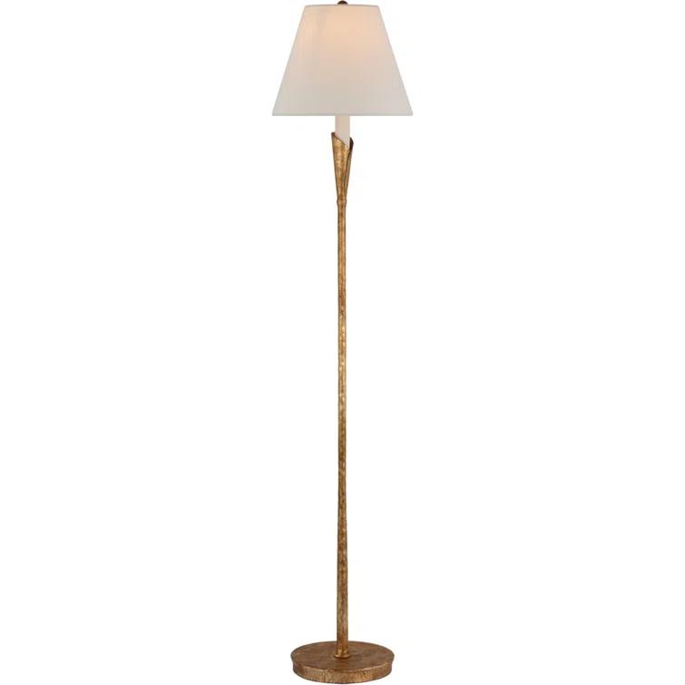 Edison Adjustable 52" Gilded Iron Outdoor Floor Lamp