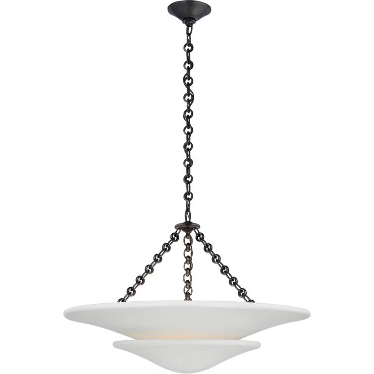 Mollino Bronze 3-Light Chandelier with Plaster Finish