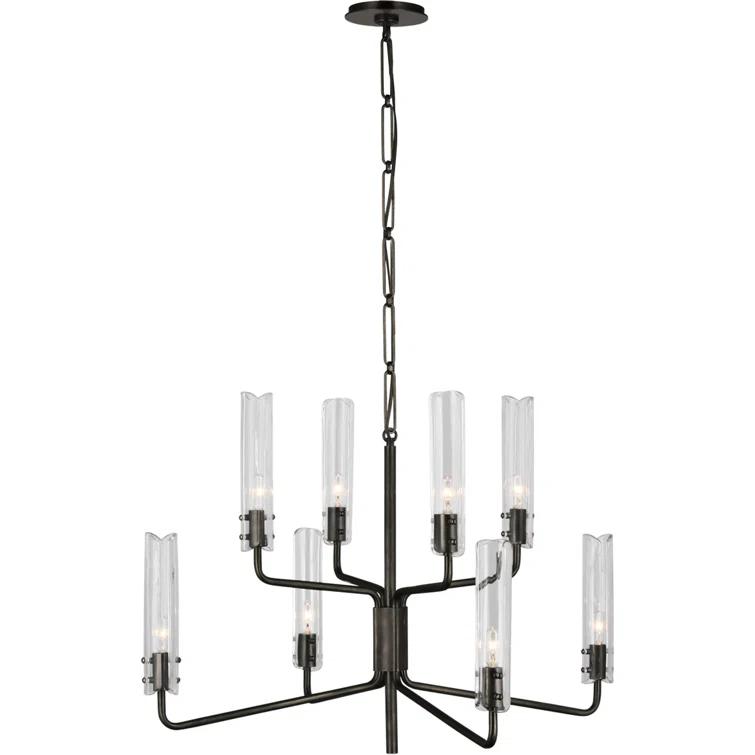 Casoria Bronze Crystal Elegance 8-Light Plug-in Chandelier