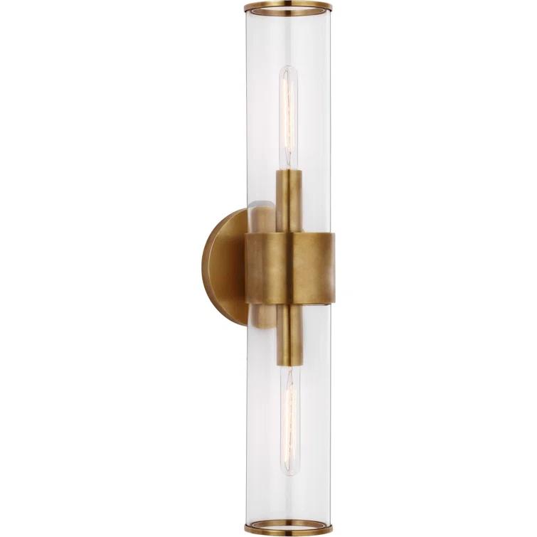 Liaison Modern 22" Brass-Bronze Dual Light Wall Sconce