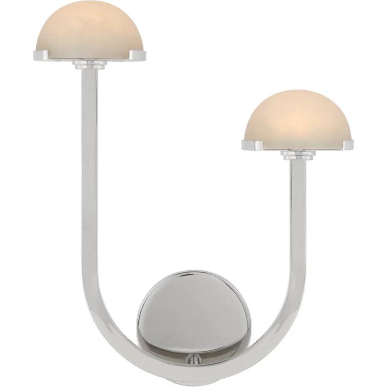 Pedra 15'' Polished Nickel Dimmable LED Wall Sconce with Alabaster Dome