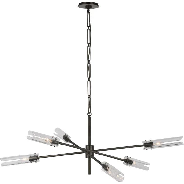Casoria Grand Bronze 6-Light Chandelier with Crystal Accents