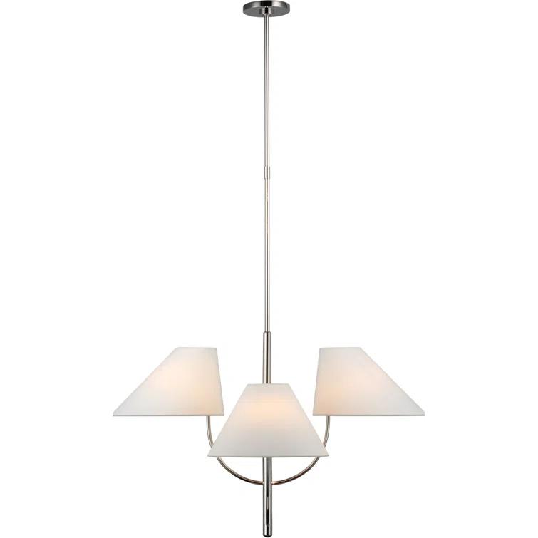 Kinsley Polished Nickel 21.75" Crystal-Accented Plug-in Chandelier