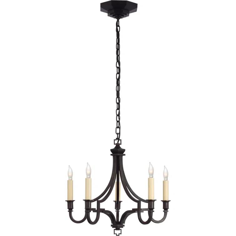 Mykonos Vintage Aged Iron 5-Light Candelabra Chandelier