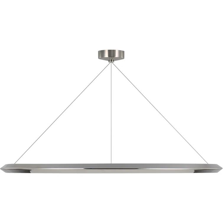 Sleek 48" Polished Nickel Crystal LED Chandelier