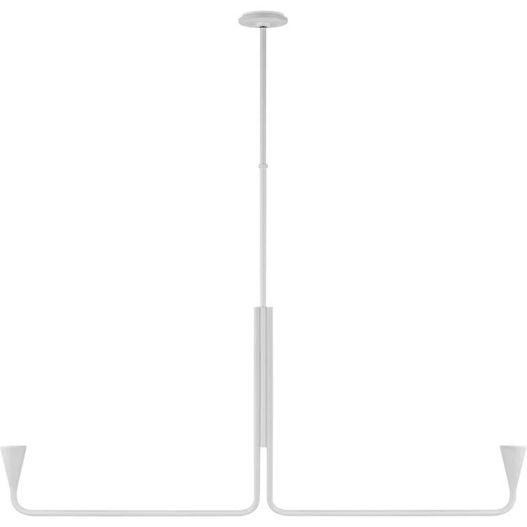 Plaster White Minimalist Linear LED Chandelier