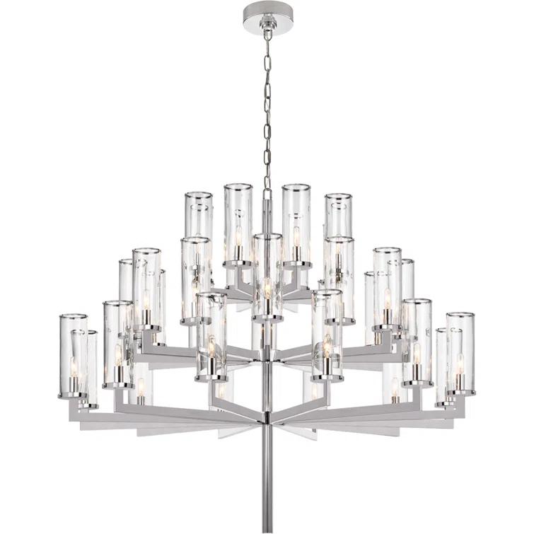 Liaison Polished Nickel 32-Light Classic Candelabra Chandelier