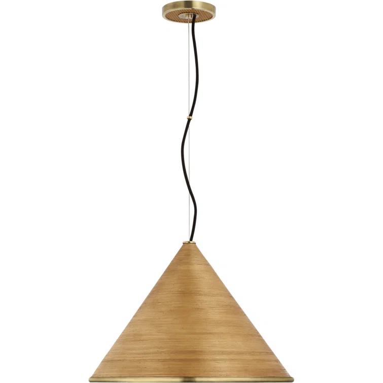 Hand-Rubbed Antique Brass and Crystal LED Pendant Light