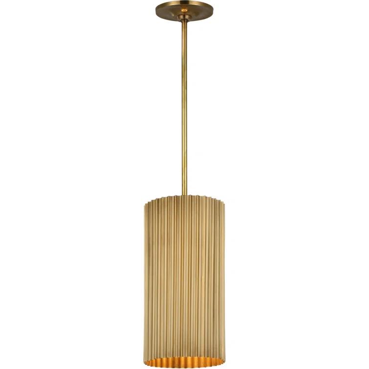 Rivers Small Fluted Pendant in Soft Brass 14" x 7"
