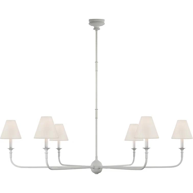 White Crystal Candle Plug-in Chandelier with Empire Shades