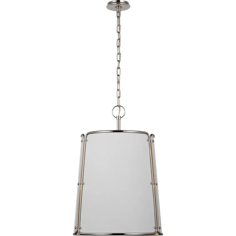 Hastings Polished Nickel 3-Light Pendant with White Glass Shade
