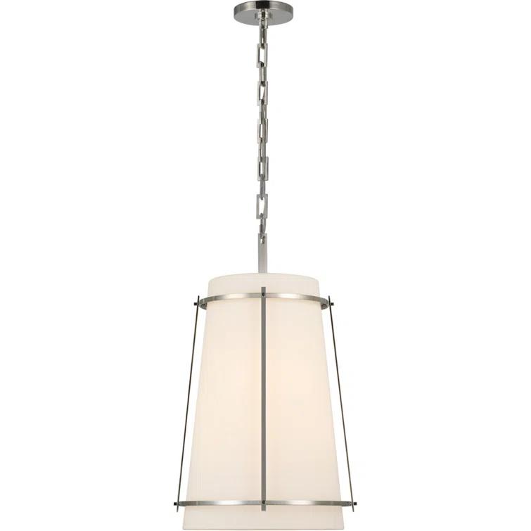 Callaway Polished Nickel Drum Pendant Light with Crystal Accents