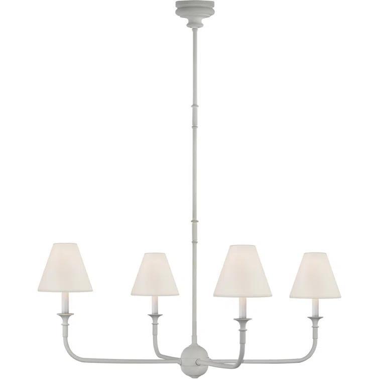 Elegant Piaf 4-Light Crystal Chandelier in Plaster White