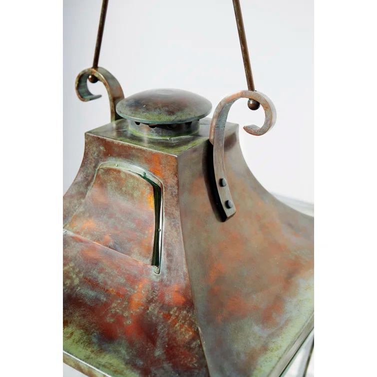 French Rust 4-Light Glass Outdoor Pendant