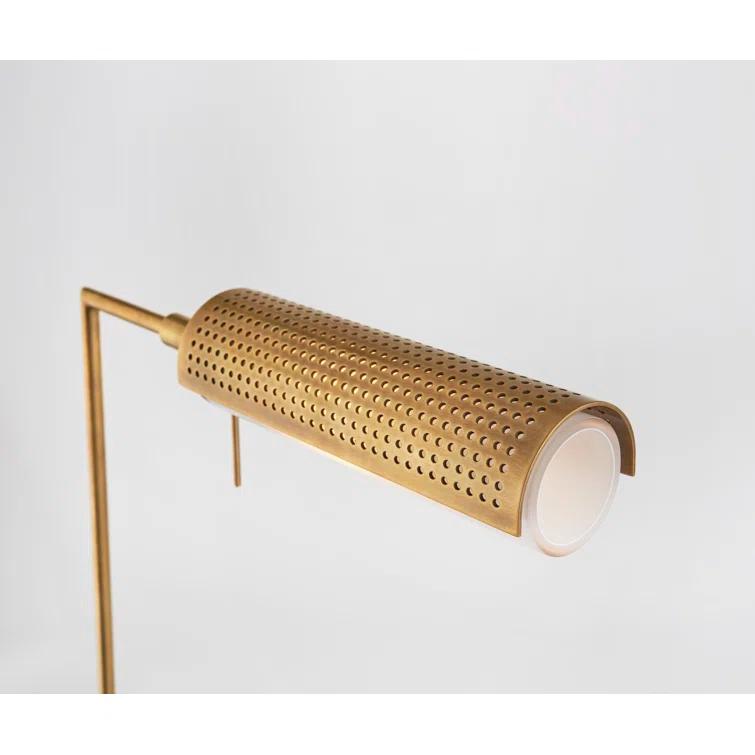Antique-Burnished Brass Adjustable Pharmacy Floor Lamp