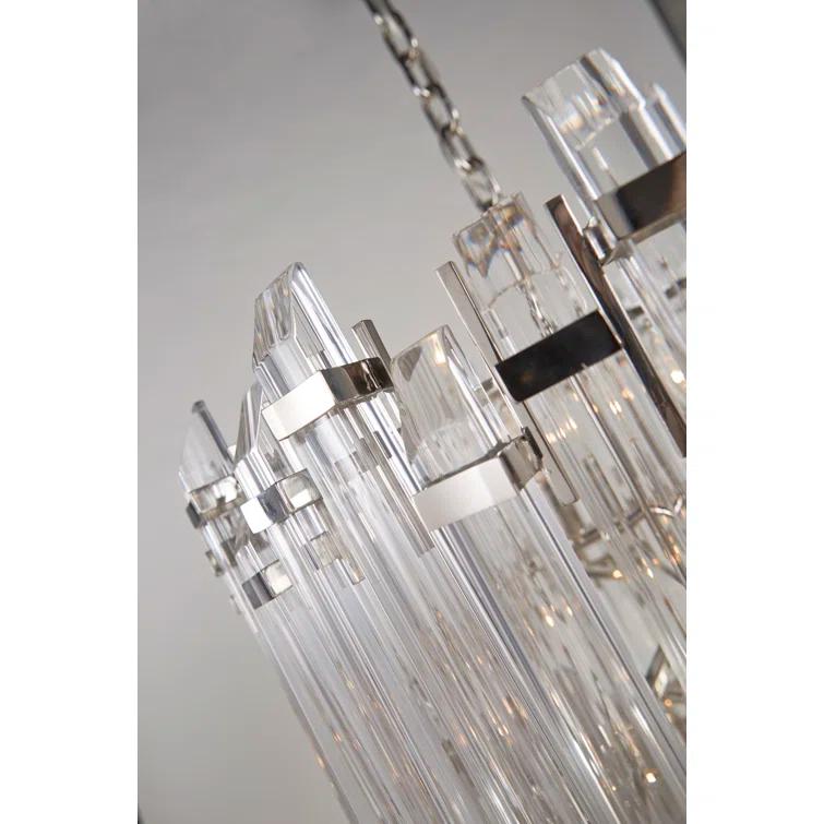Adele 36.5" Nickel Crystal Candle Chandelier