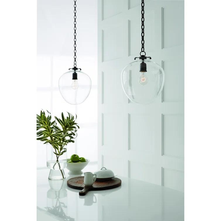 Elegant Acorn Globe Pendant Light in Polished Nickel