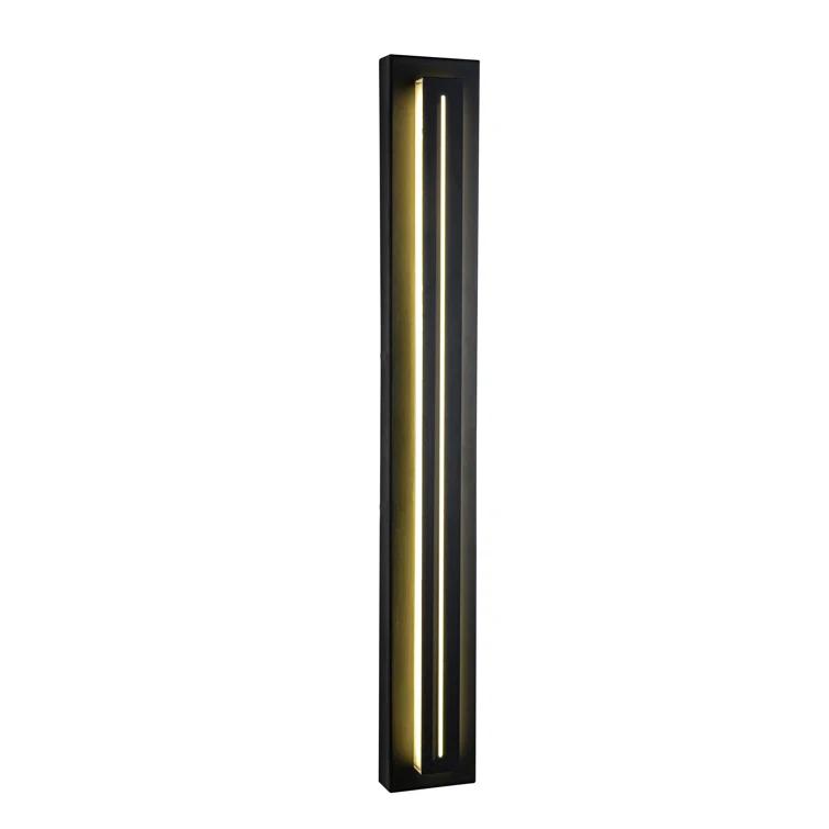 Bel Air Modern Black LED Outdoor Wall Sconce, 38in Dimmable