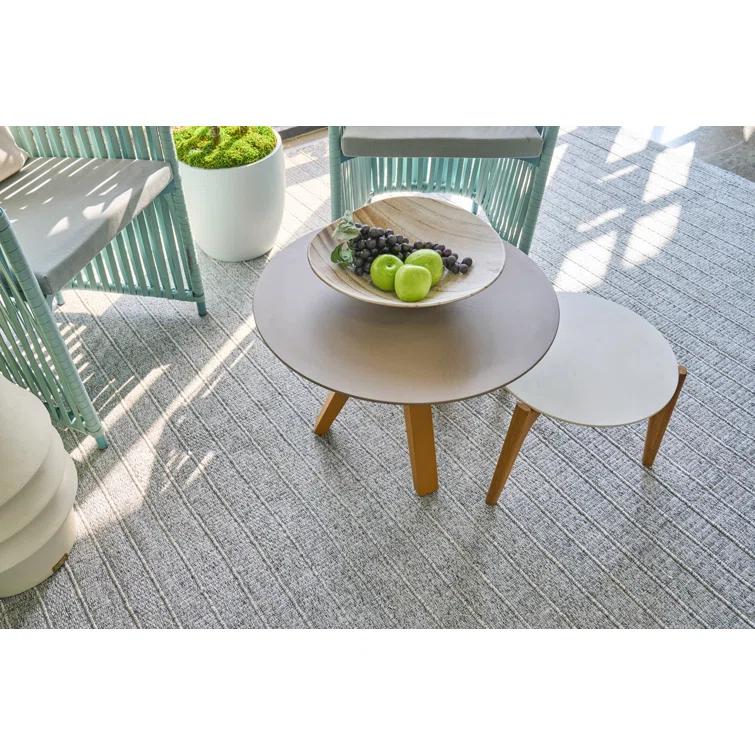 Nova Striped 9' x 12' Handmade Flatweave Gray Synthetic Area Rug